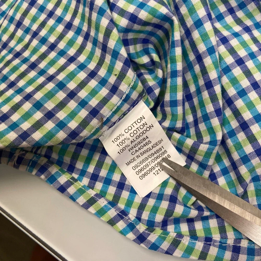 The Childrens Place Boy XS 4 Multicolor Plaid Gingham Button Down Shirts NWT 2pk